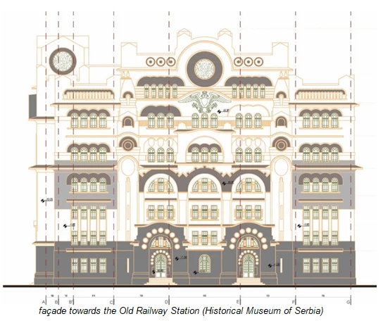 Excerpt from the design - Old Post Office (Archeological Museum of Serbia)