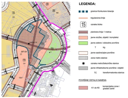 Izvod iz PPPPN Beograd na vodi - referalna karta br. 3. Planirana namena površina